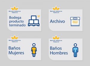 Señales para oficina, British American Tobacco.